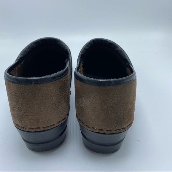 Sanita Brown Leather Clog Lisbeth Nursing Professional Slip On Size 40 - Picture 12 of 15